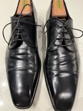 Hugo Boss Black Leather Lace-Up Oxfords Size 9.5 US 8.5 It. VGUC